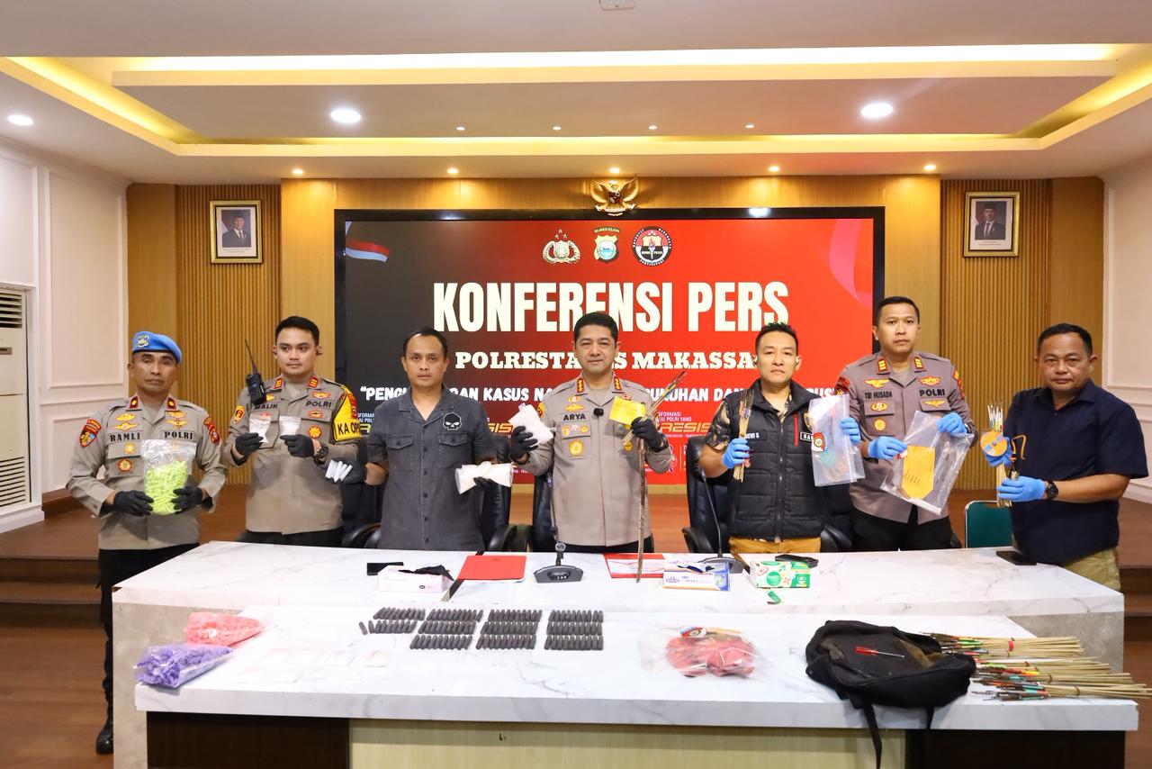 Polrestabes Makassar Ungkap Kasus Busur Panah dan Penyerangan, 2 Pelaku Diamankan