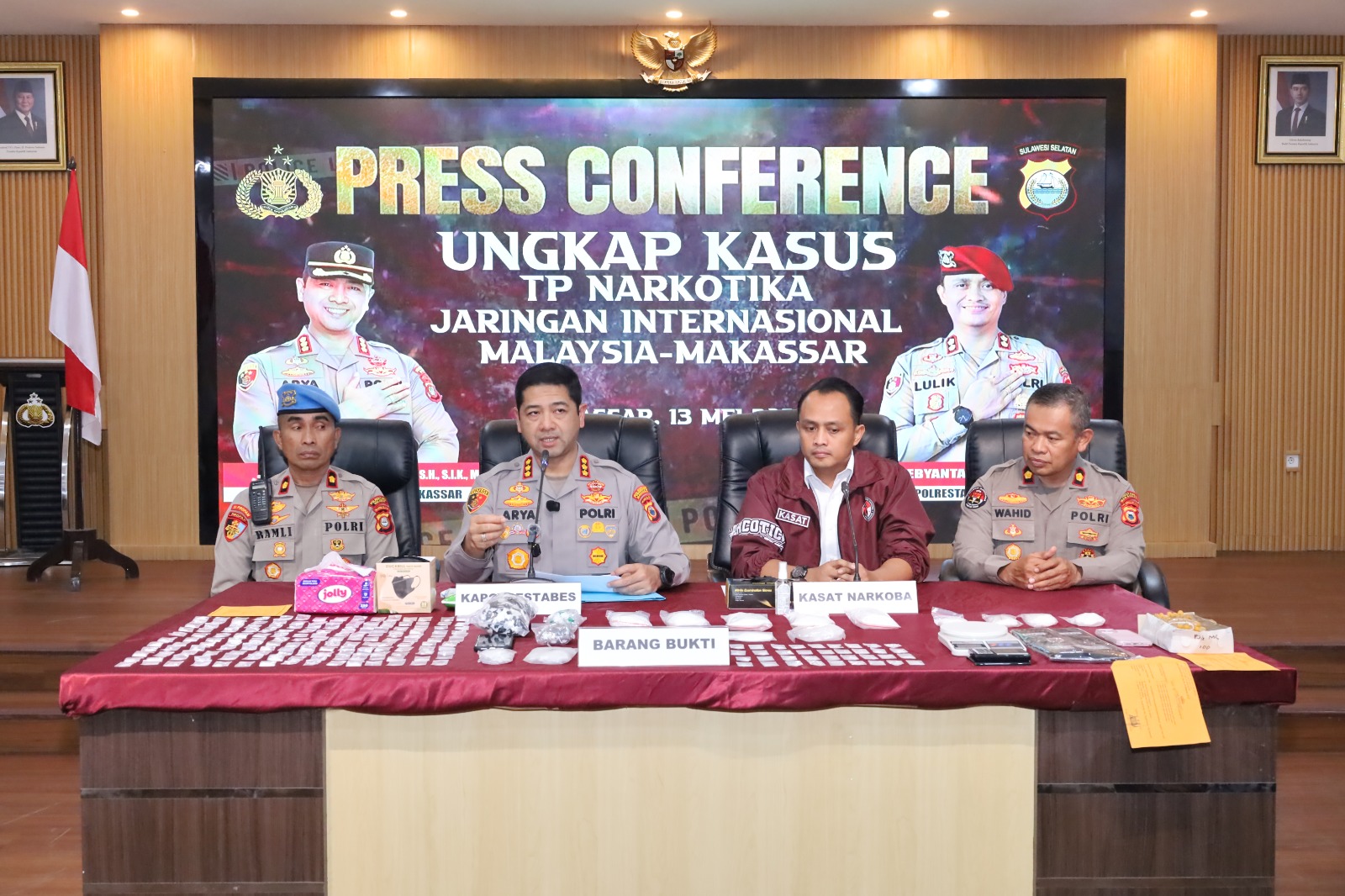Polrestabes Makassar Ungkap Sabu Senilai Rp2,7 Miliar dari Jaringan Internasional 