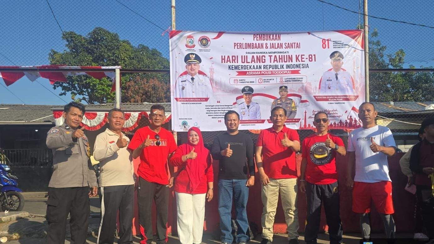 Semarak HUT RI ke-81, Warga Aspol Toddopuli Gelar Jalan Sehat dan Pembukaan Lomba 17-an